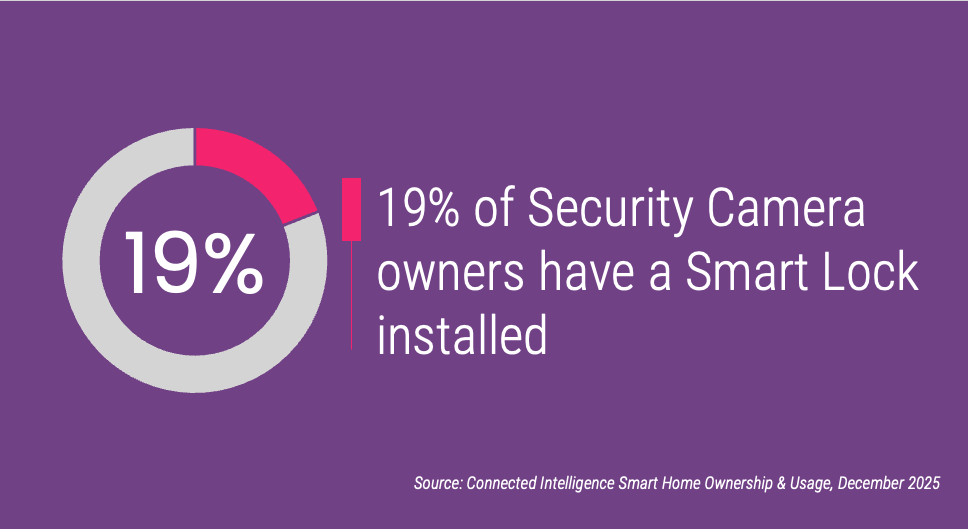 19% of Security Camera owners have a Smart Lock installed